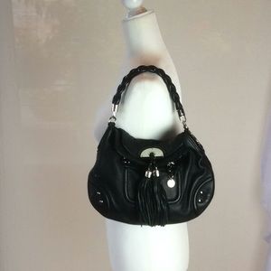Bebe brand, black leather shoulder bag